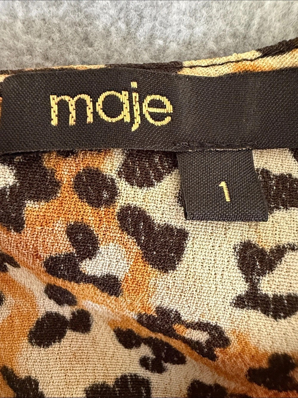 maje Leopard Print Blouse Small (1) Mob Wife Indie Sleaze Boho Chic - Picture 9 of 16